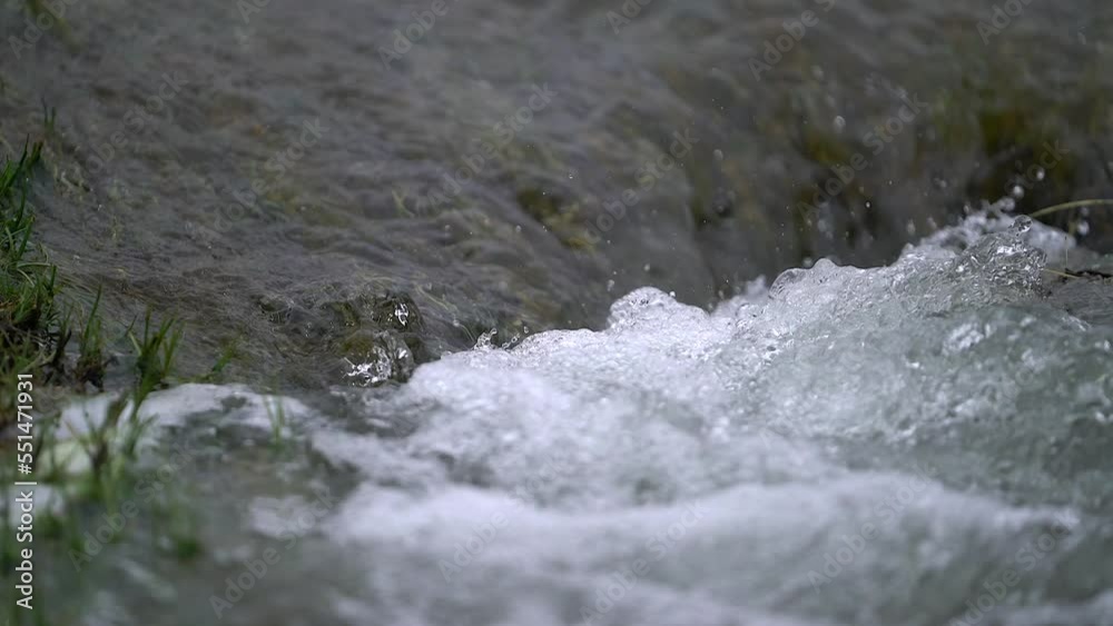 Closeup of Gurgling Water over Cobblestone in a River Closeup of Gurgling Water over Cobblestone in a River