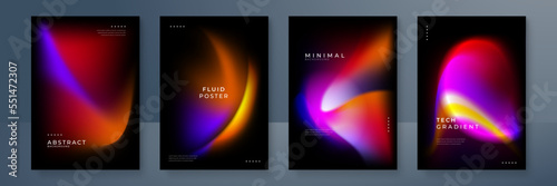 Blurred backgrounds set with modern abstract blurred color gradient patterns. Smooth templates collection for brochures, posters, banners, flyers and cards. Vector illustration. © Badr Warrior