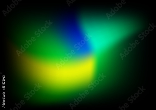 Blurred background with green yellow blue aurora gradient color