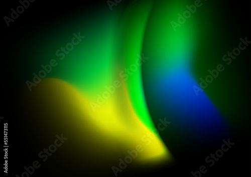 Blurred background with green yellow blue aurora gradient color