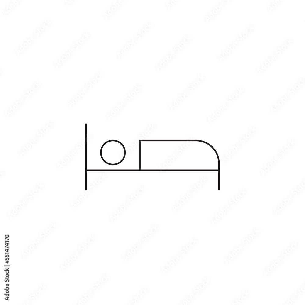 Fototapeta premium Bed Icon, Furniture Icon, Hotel Icon, Hostel Icon Vector Illustration Eps10