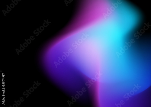 Abstract blurred hologram gradient background with blue pink purple gradient aurora texture. Abstract technology liquid wavy shapes futuristic banner. Glowing vector with aurora