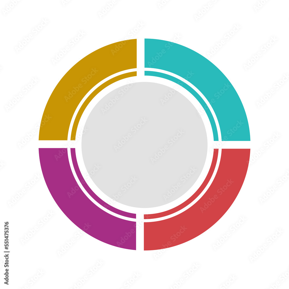 Naklejka premium Colorful Circle graph icon isolate on transparent background.