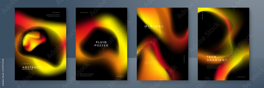 Blurred fire red orange yellow gradient background with aurora and modern technology business concept. Gradient texture poster with dynamic blurred effect for brochure, poster, banner, flyer and card