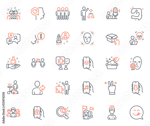 People icons set. Included icon as Refer friend, Download app and Like web elements. Social distancing, Cleaning, Support chat icons. Teamwork, Algorithm, Doctor web signs. Hand washing. Vector