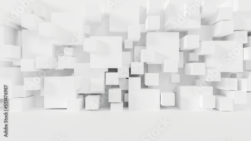 Abstract geometric white background. 3D Render.
