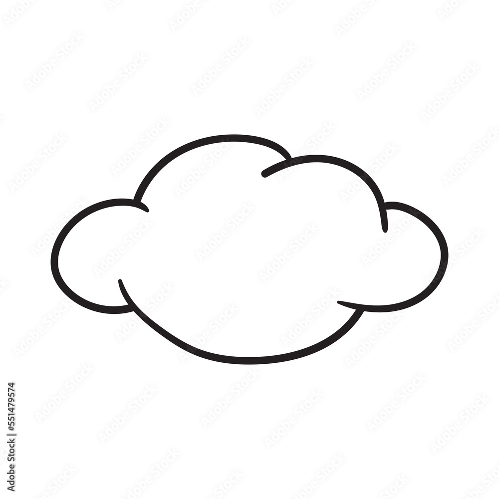 vector drawing of a cloud. monochrome, illustration, cartoon. vector drawing of a cloud. monochrome, illustration, cartoon.