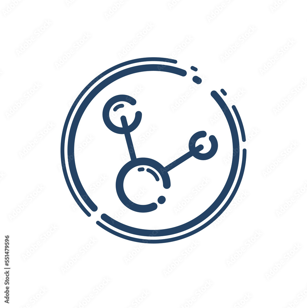 Molecule vector linear icon, science chemistry and physics line art symbol. Molecule vector linear icon, science chemistry and physics line art symbol.