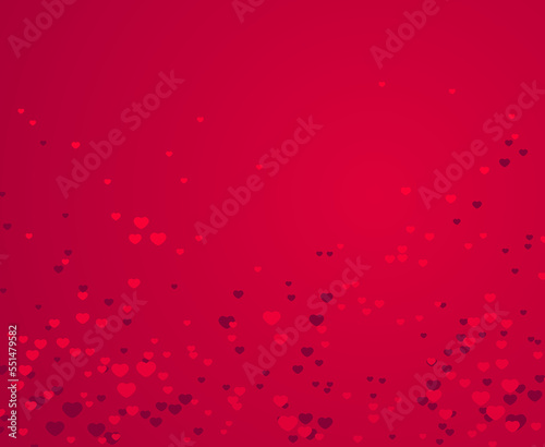 Blurred heart poorly visible vector valentine day greeting card, background out of focus red heart and lettering.