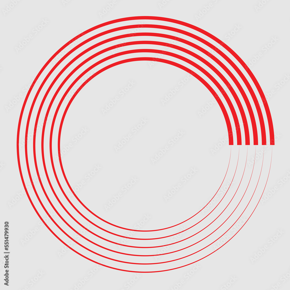 Radial speed Lines in Circle Form for comic books . Explosion background . Vector Illustration .Technology round Logo . Circular Design element . Abstract Geometric shape . Sunburst .