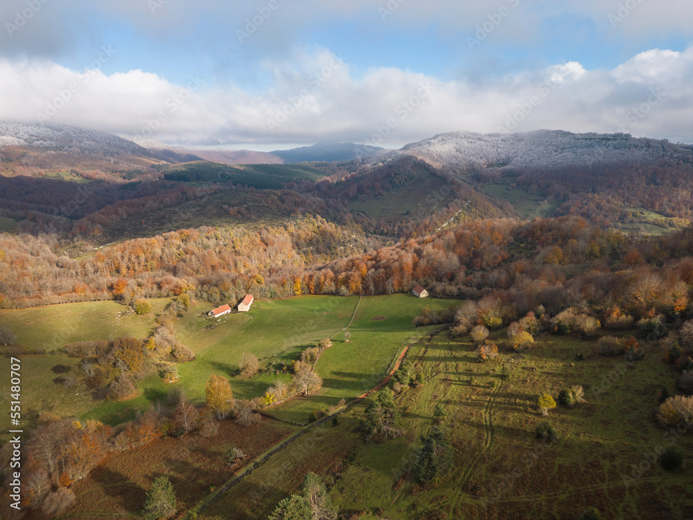 Obraz premium Cold autumn in the Aezkoa Valley