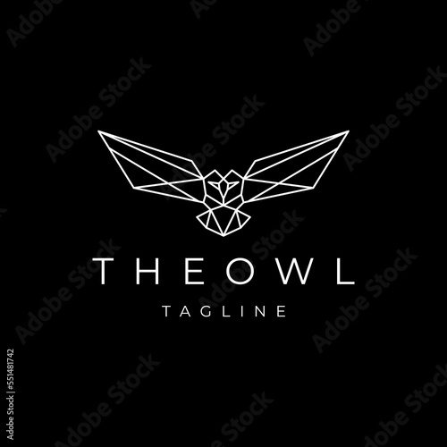 Flying owl logo design vector template