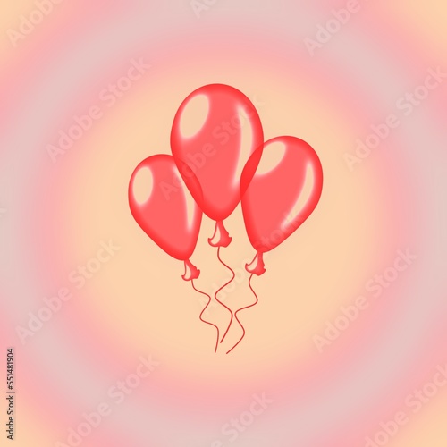 Happy Birthday. Greeting card with the image of balloons
