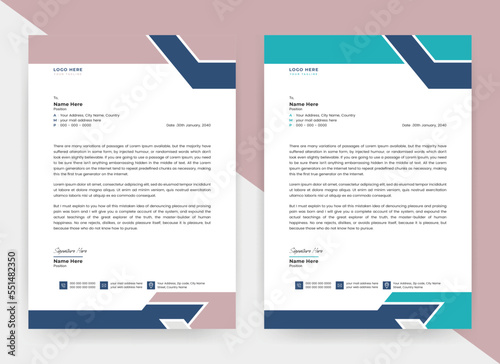 Modern elegant letterhead design template design with creative shapes