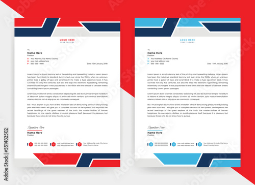 Corporate modern letterhead template design