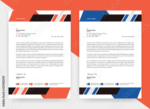 Corporate modern letterhead template design