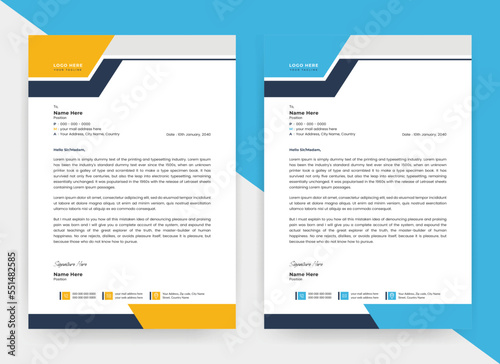 Modern professional corporate letterhead for your business