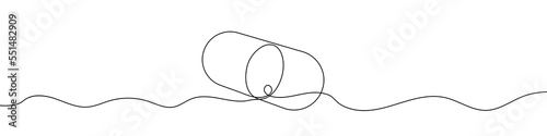 Continuous linear drawing of pill icon. One line drawing background. Vector illustration. Linear drawing of pill symbol