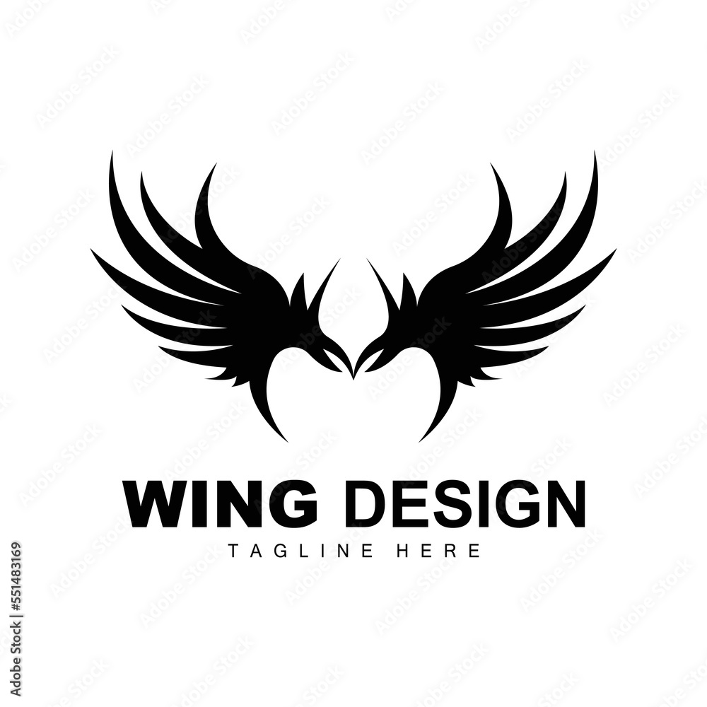 Fototapeta premium Wings Logo, Phoenix Logo, Bird Wing Vector, Template Illustration, Wing Brand Design
