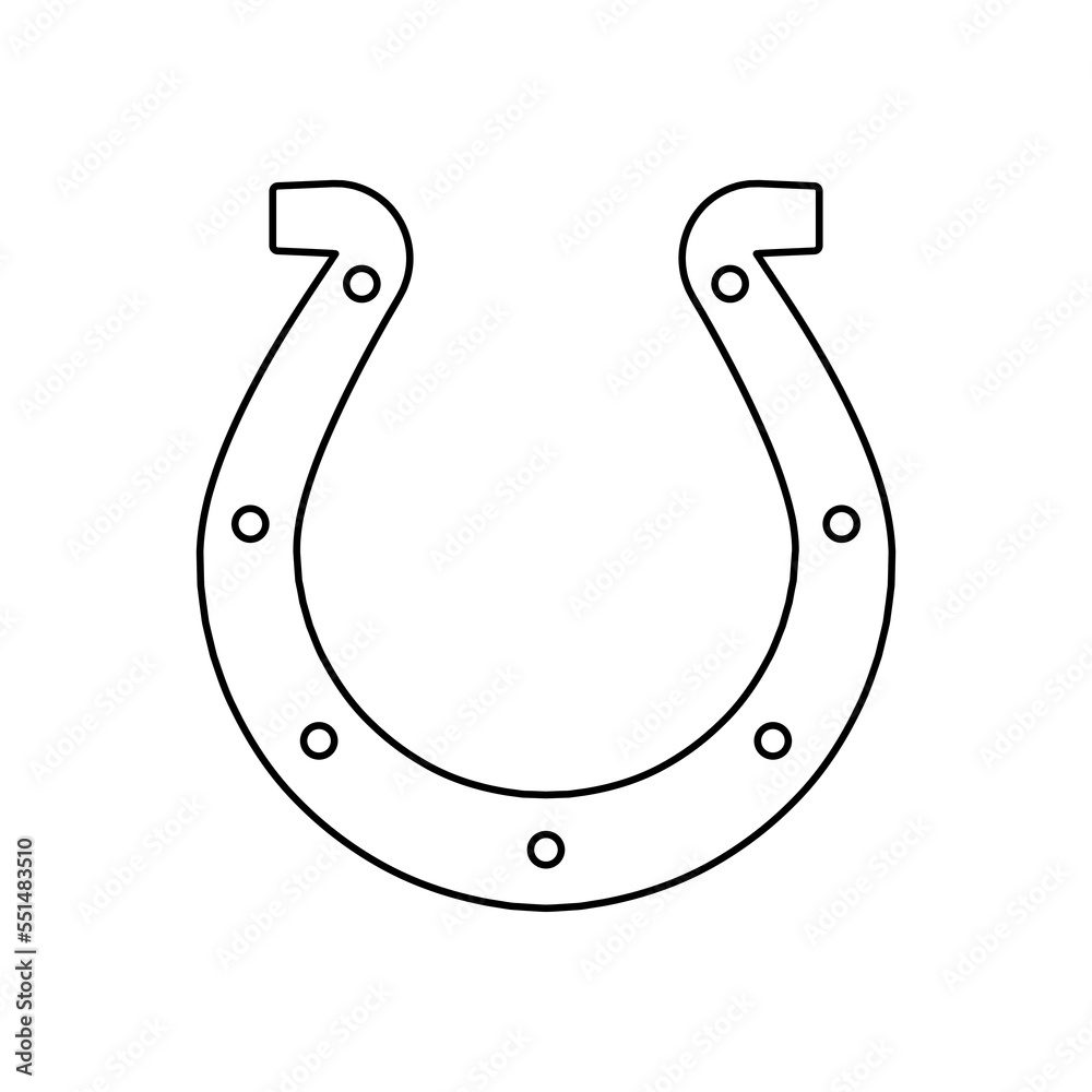 Horseshoe linear icon. Horseshoe shape. Luck symbol. Vector illustration. Horseshoe linear icon. Horseshoe shape. Luck symbol. Vector illustration.