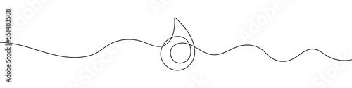 Continuous line drawing of drop. Water drop line icon. One line drawing background. Vector illustration. Water drop Continuous line icon