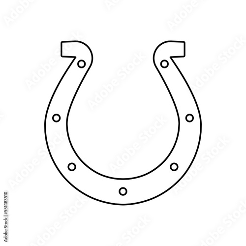 Horseshoe linear icon. Horseshoe shape. Luck symbol. Vector illustration.