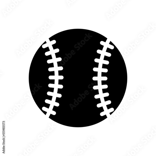 Baseball ball icon. Black baseball ball sign on white background. Vector illustration