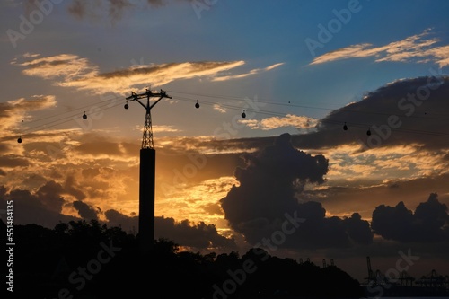 Singapore Cable Car in the sunset