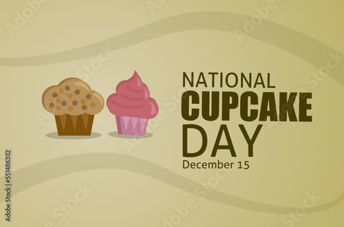 national cupcake day December 15 vector illustration, suitable for web banner poster or card