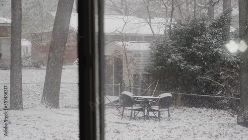 Snow storm in Michigan shot in slow motion. photo