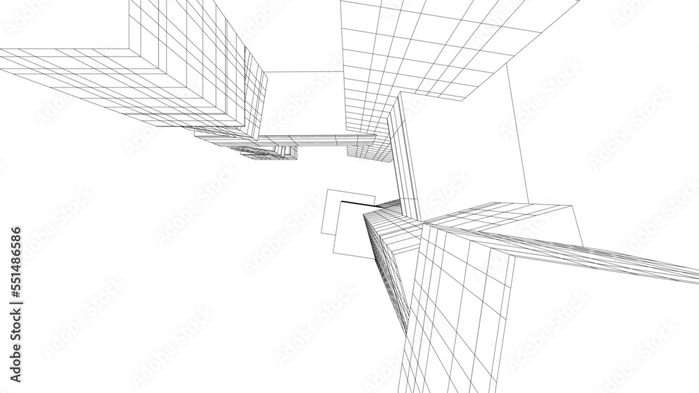 Abstract architecture vector 3d illustration Abstract architecture vector 3d illustration
