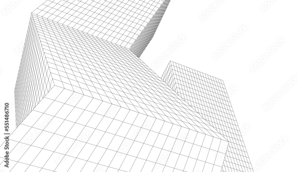 Fototapeta premium Abstract architecture vector 3d illustration