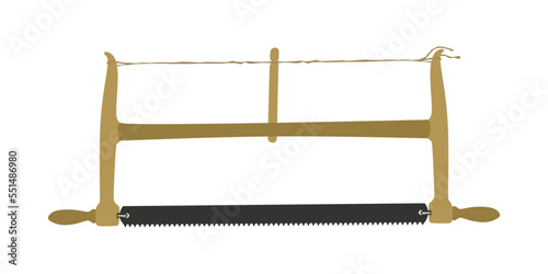 Bow saw with two handles isolated on white background. bucksaw illustration. Hand saw for wood. Vector illustration eps10