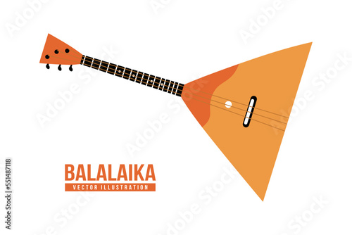 Musical instrument balalaika. Balalaika illustration isolated on white background. plucked string musical instrument with a triangular soundboard. Balalaika Vector illustration eps10