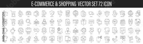 Ecommerce line icons. Vector thin line icons set. Shopping thin line icons set