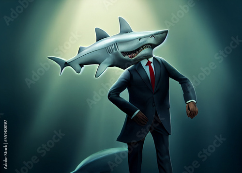 Shark business. Dangerous evil manager.