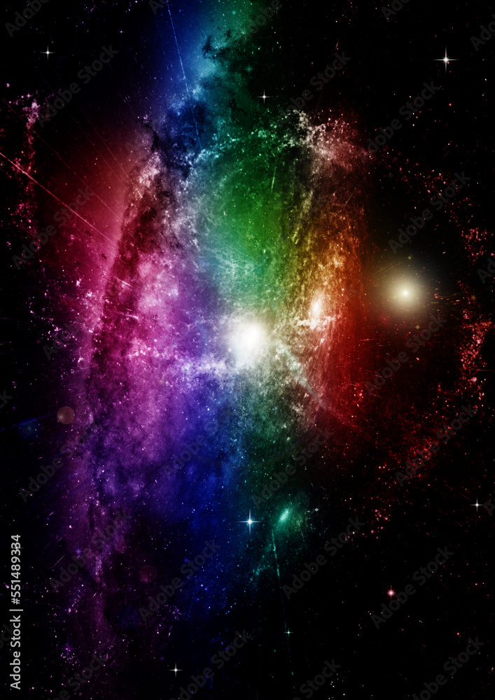 galaxy in a free space. 3D rendering