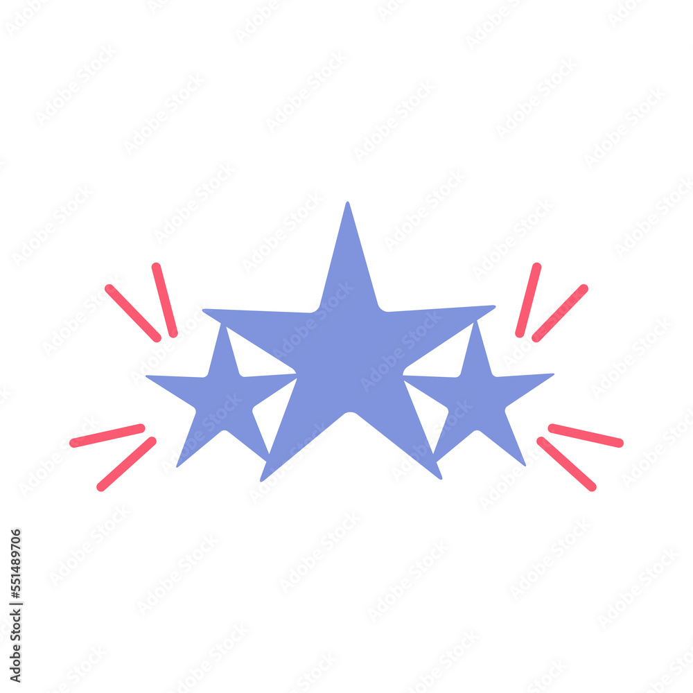 Three star rating assessment result icon Three star rating assessment result icon