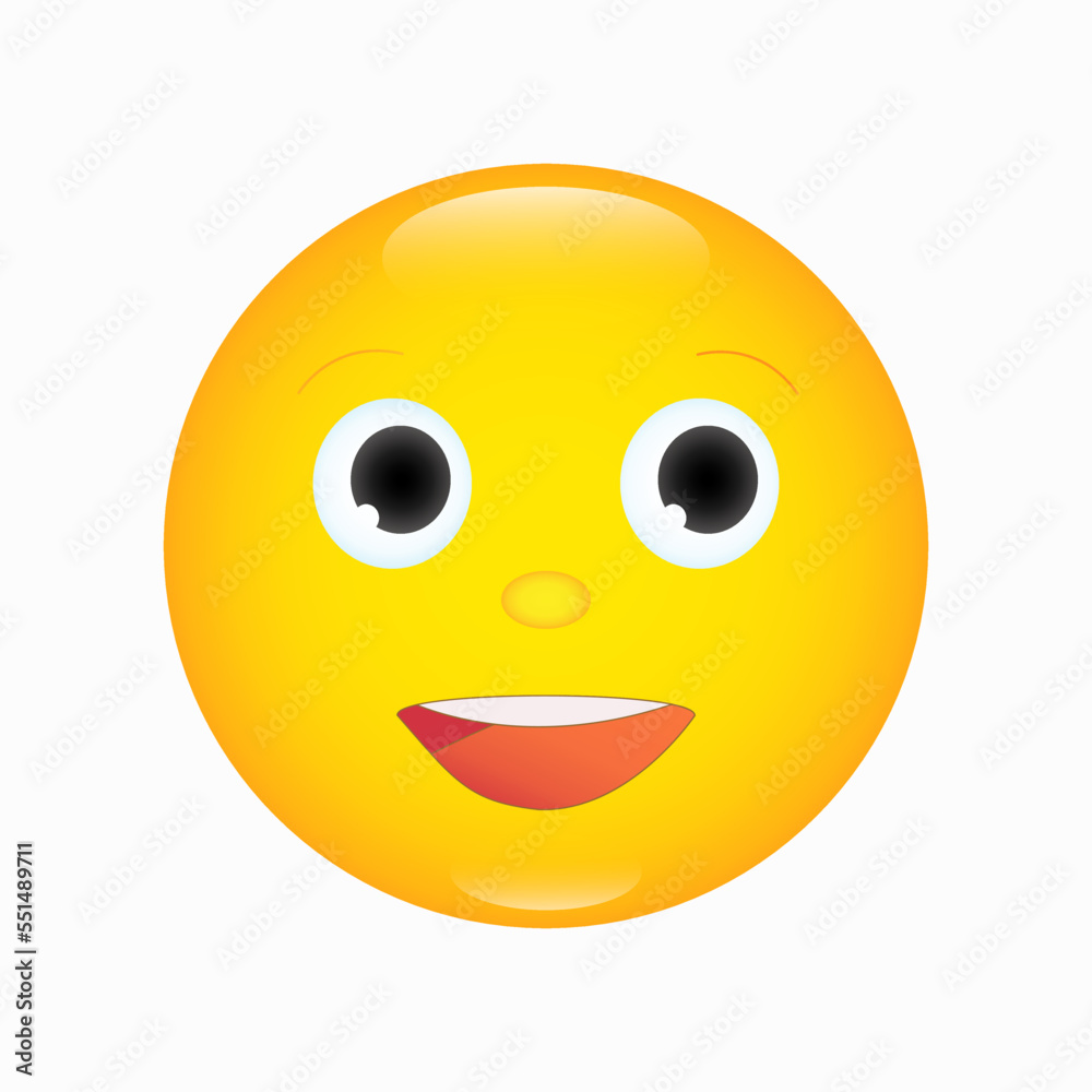An icon symbolizing joy and surprise. Suitable for use as an emoji. 3 D. Vector illustration. An icon symbolizing joy and surprise. Suitable for use as an emoji. 3 D. Vector illustration.