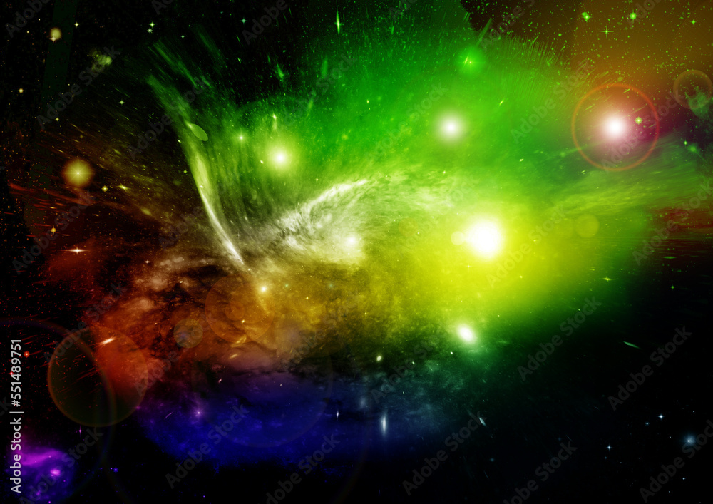 galaxy in a free space. 3D rendering