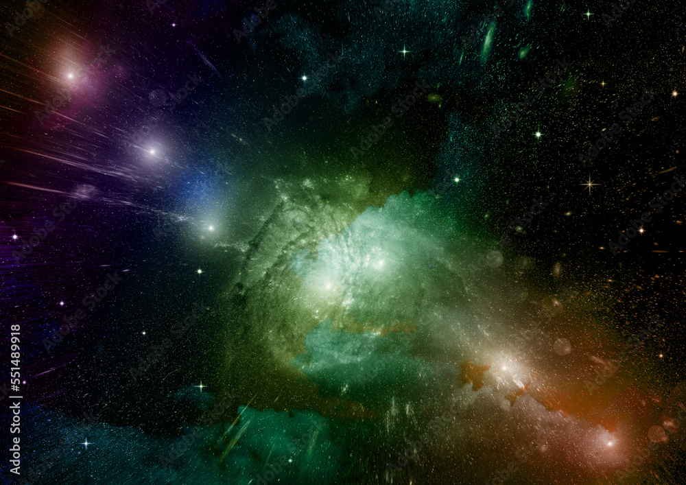 galaxy in a free space. 3D rendering