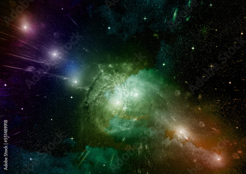 Obraz na płótnie galaxy in a free space. 3D rendering w salonie