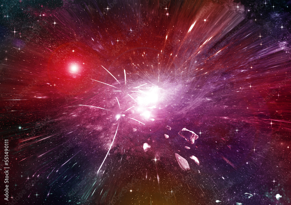 galaxy in a free space. 3D rendering