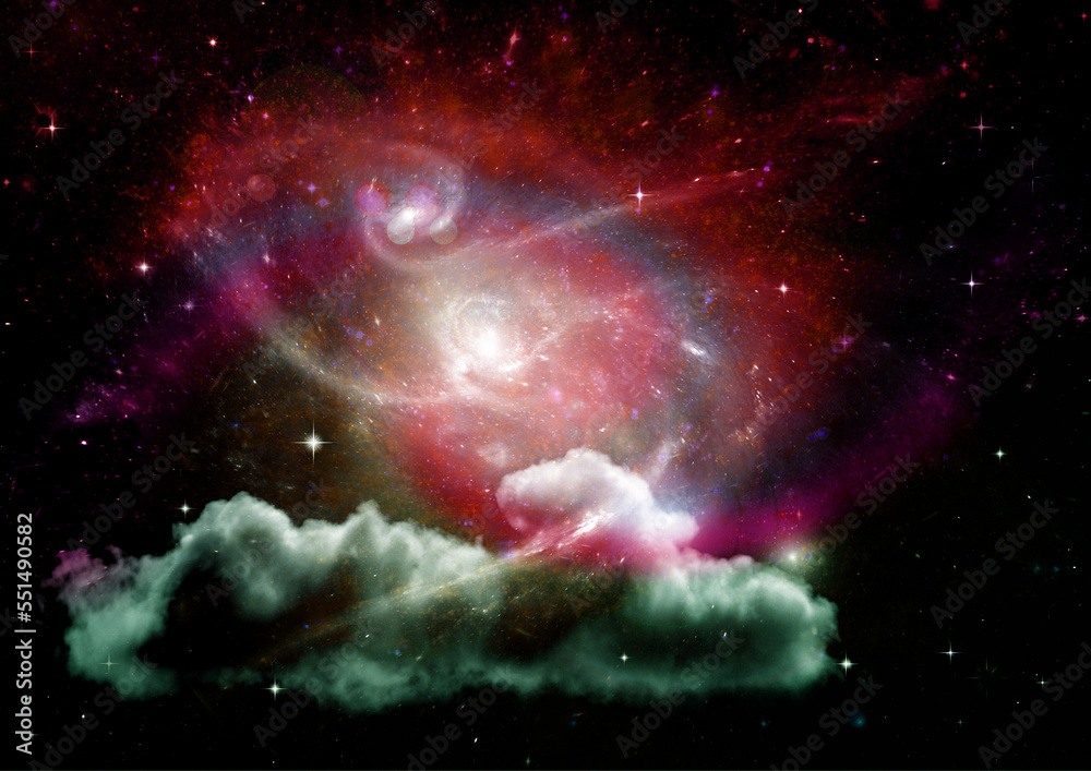 galaxy in a free space. 3D rendering