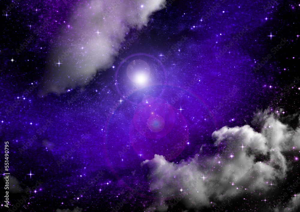 galaxy in a free space. 3D rendering