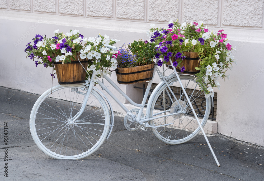 Fototapeta premium Vintage Bicycle with Flowers