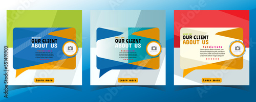 Modern and creative Client testimonials or customer feedback social media post web banner template