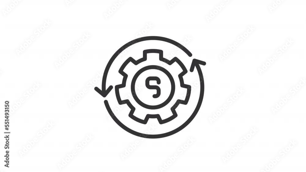Animated dollar gear linear icon. Financial system and technology. Settings of savings account. Seamless loop HD video with alpha channel on transparent background. Outline motion graphic animation Animated dollar gear linear icon. Financial system and technology. Settings of savings account. Seamless loop HD video with alpha channel on transparent background. Outline motion graphic animation