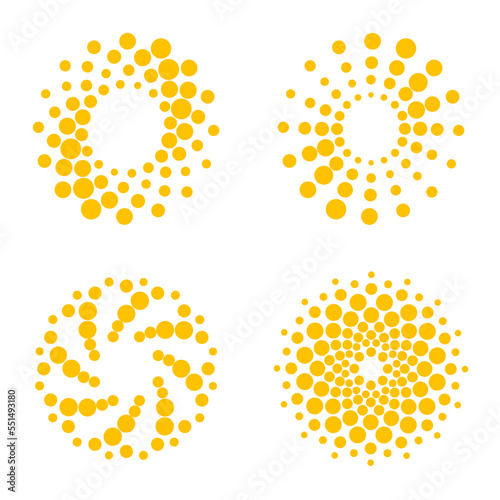 Set of vector logo design template. Sun abstract icons.