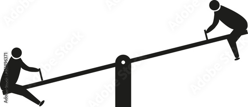 Silhouette de deux enfants sur une balançoire